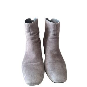 Bandolino Elegant Suede Ankle Boots Size 9 In Grey Square Toe